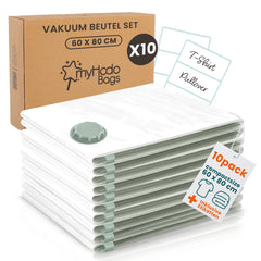 myHodo 10er Set Vakuumbeutel für Kleidung (60x80 cm) für platzsparende Aufbewahrung