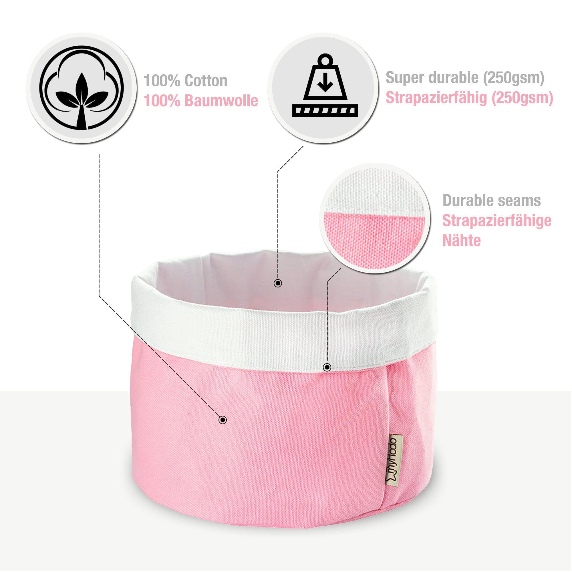Körbchen Aufbewahrungskorb aus 100% Baumwolle Rosa (versch. Größen) myHodo