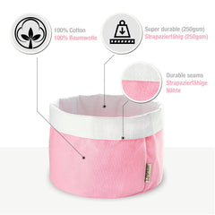 Körbchen Aufbewahrungskorb aus 100% Baumwolle Rosa (versch. Größen) myHodo