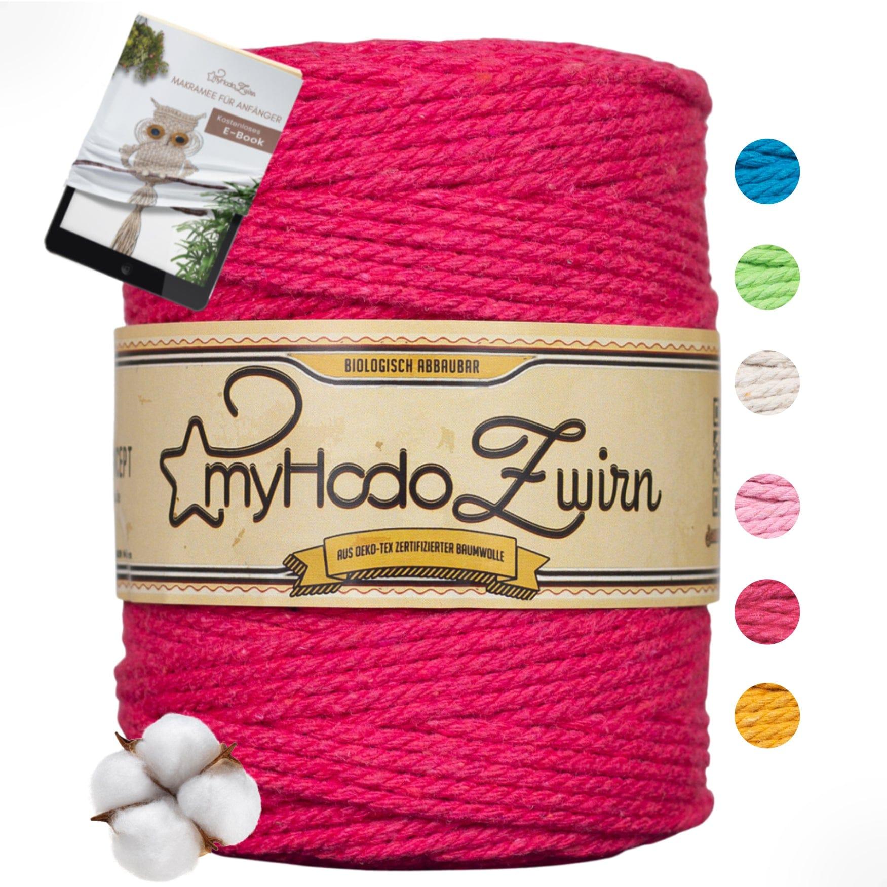 Baumwollgarn Premium Makramee Garn von myHodo - OEKO-TEX Baumwolle - versch. Farben