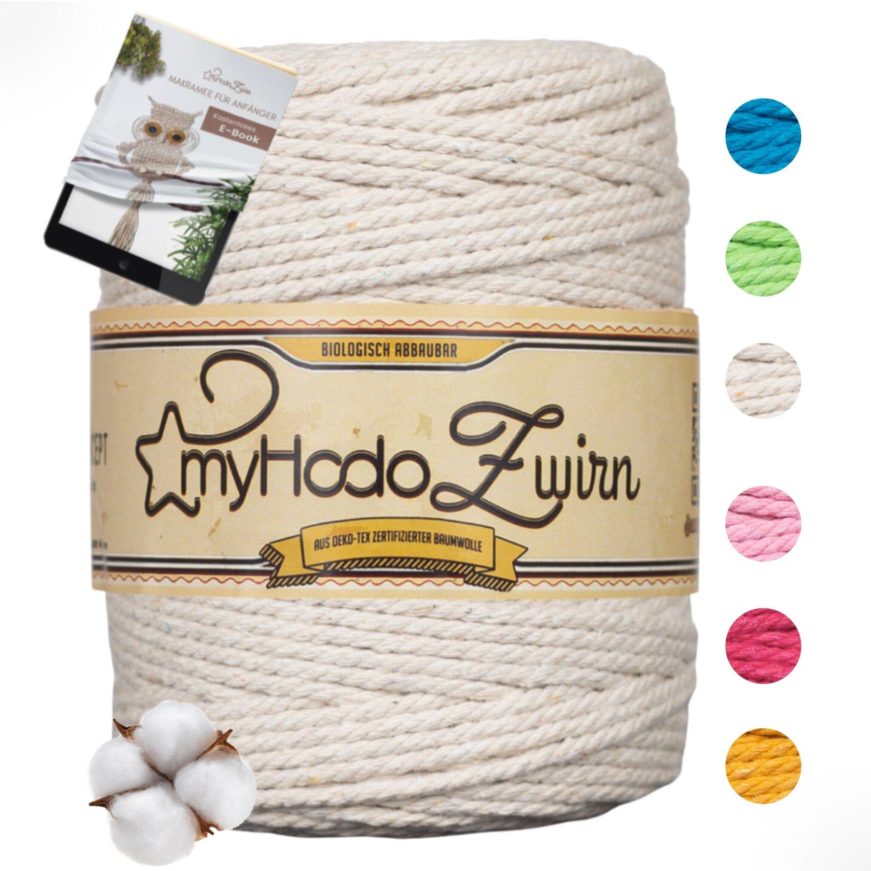 Baumwollgarn Premium Makramee Garn von myHodo - OEKO-TEX Baumwolle - versch. Farben