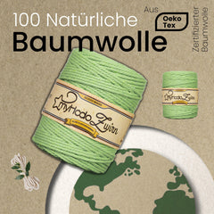 Baumwollgarn Premium Makramee Garn (Blau) von myHodo - OEKO-TEX Baumwolle