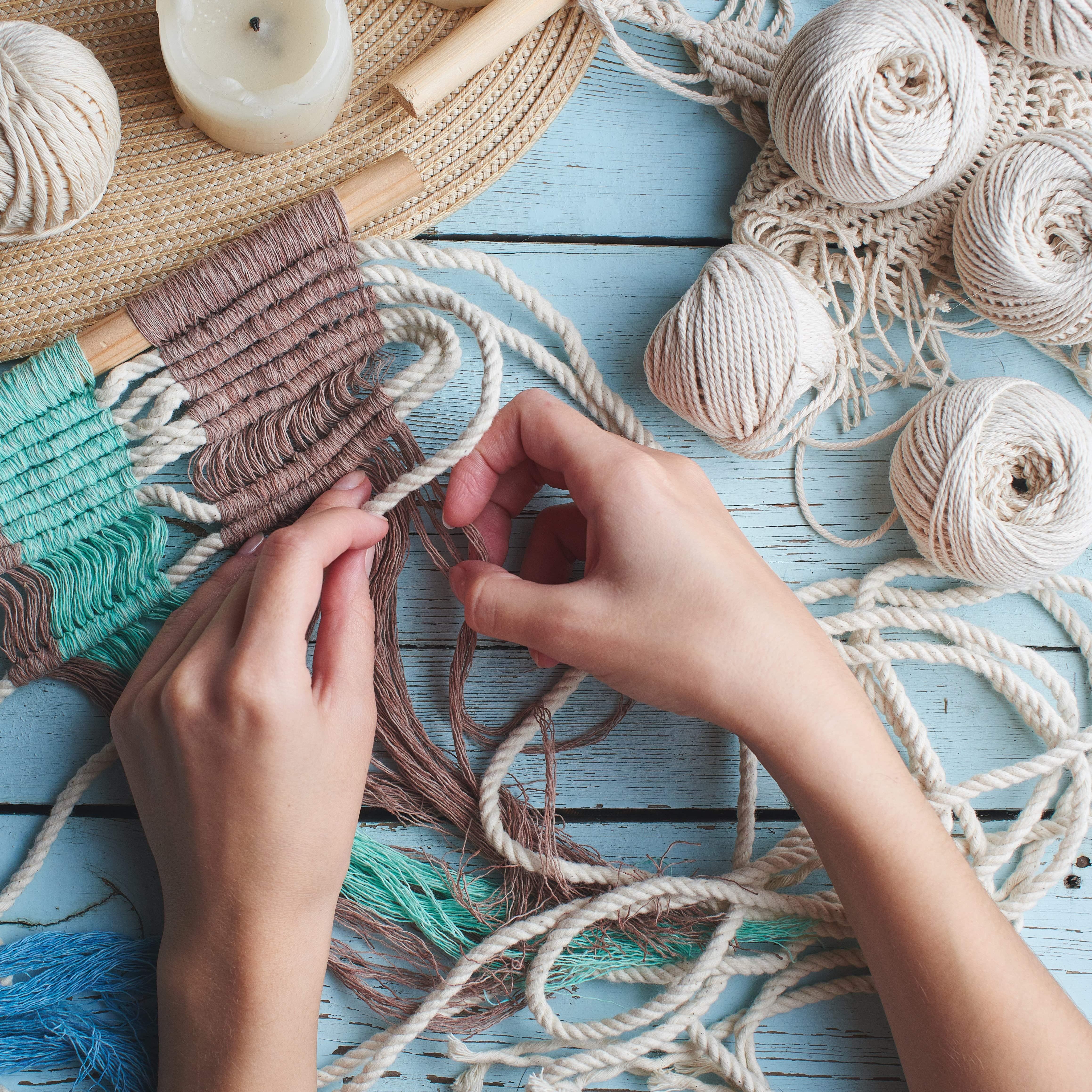 Baumwollgarn Premium Makramee Garn (Lila) von myHodo - OEKO-TEX Baumwolle