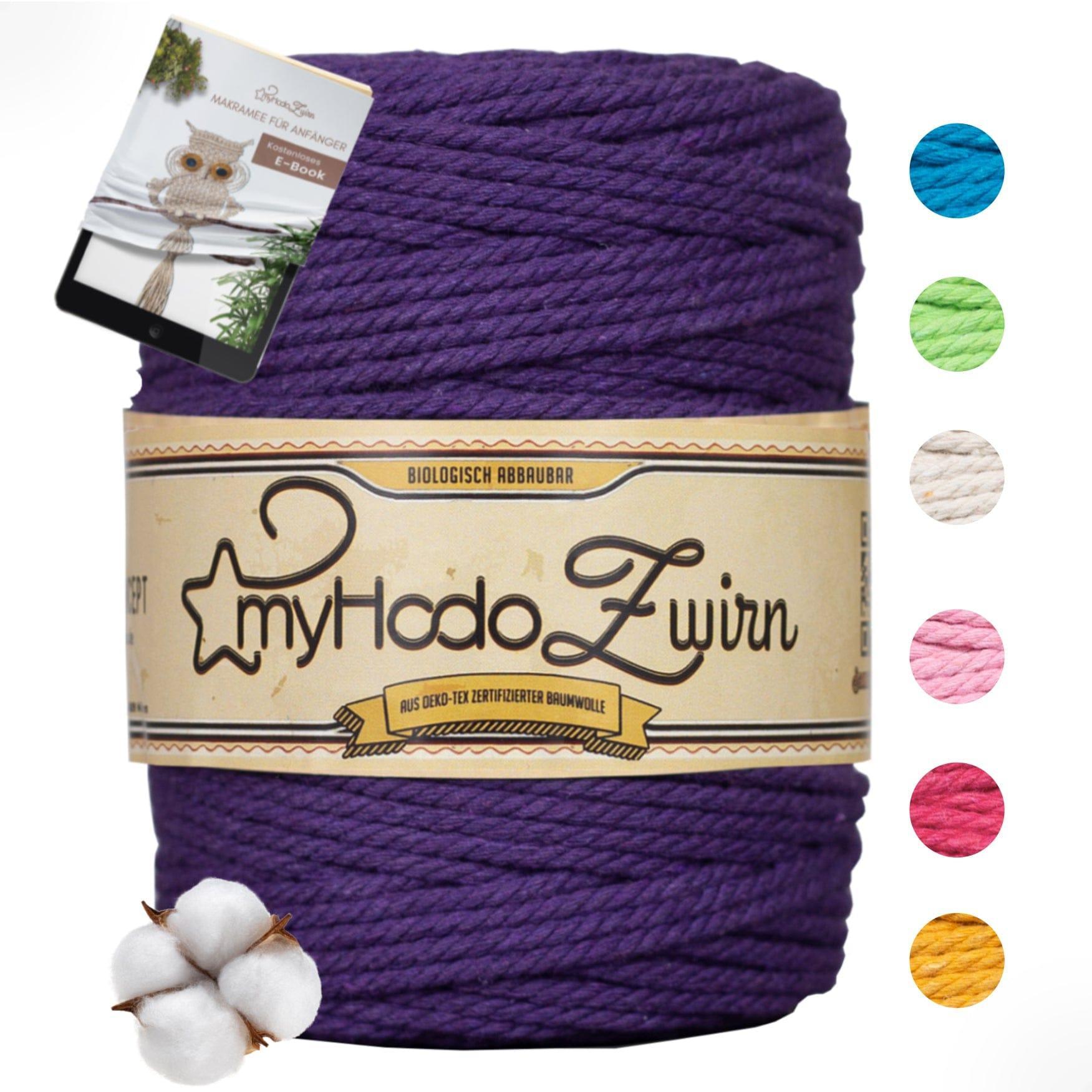 Baumwollgarn Premium Makramee Garn von myHodo - OEKO-TEX Baumwolle - versch. Farben