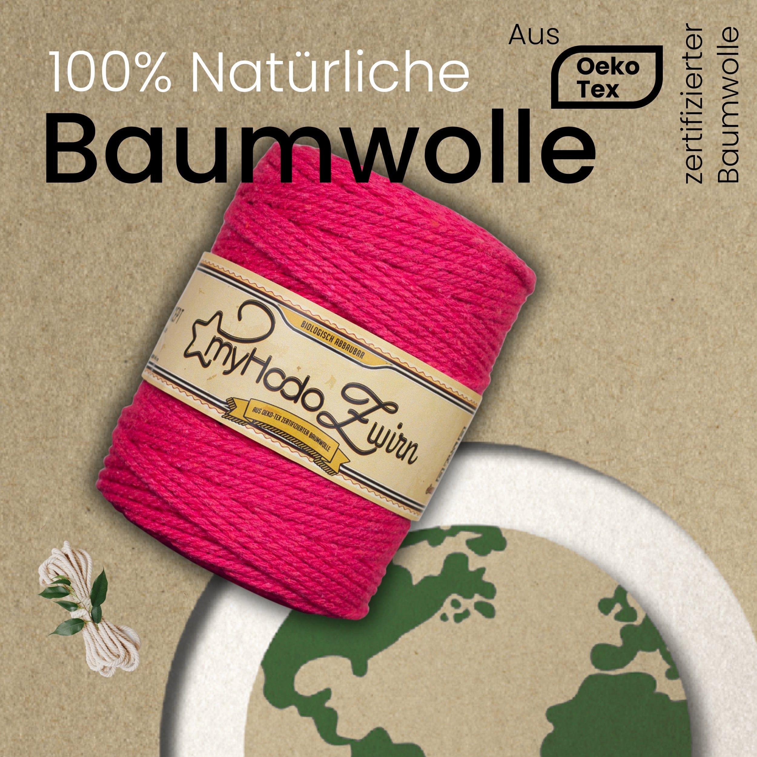 Baumwollgarn Premium Makramee Garn (Rot) von myHodo - OEKO-TEX Baumwolle