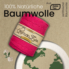 Baumwollgarn Premium Makramee Garn (Rot) von myHodo - OEKO-TEX Baumwolle