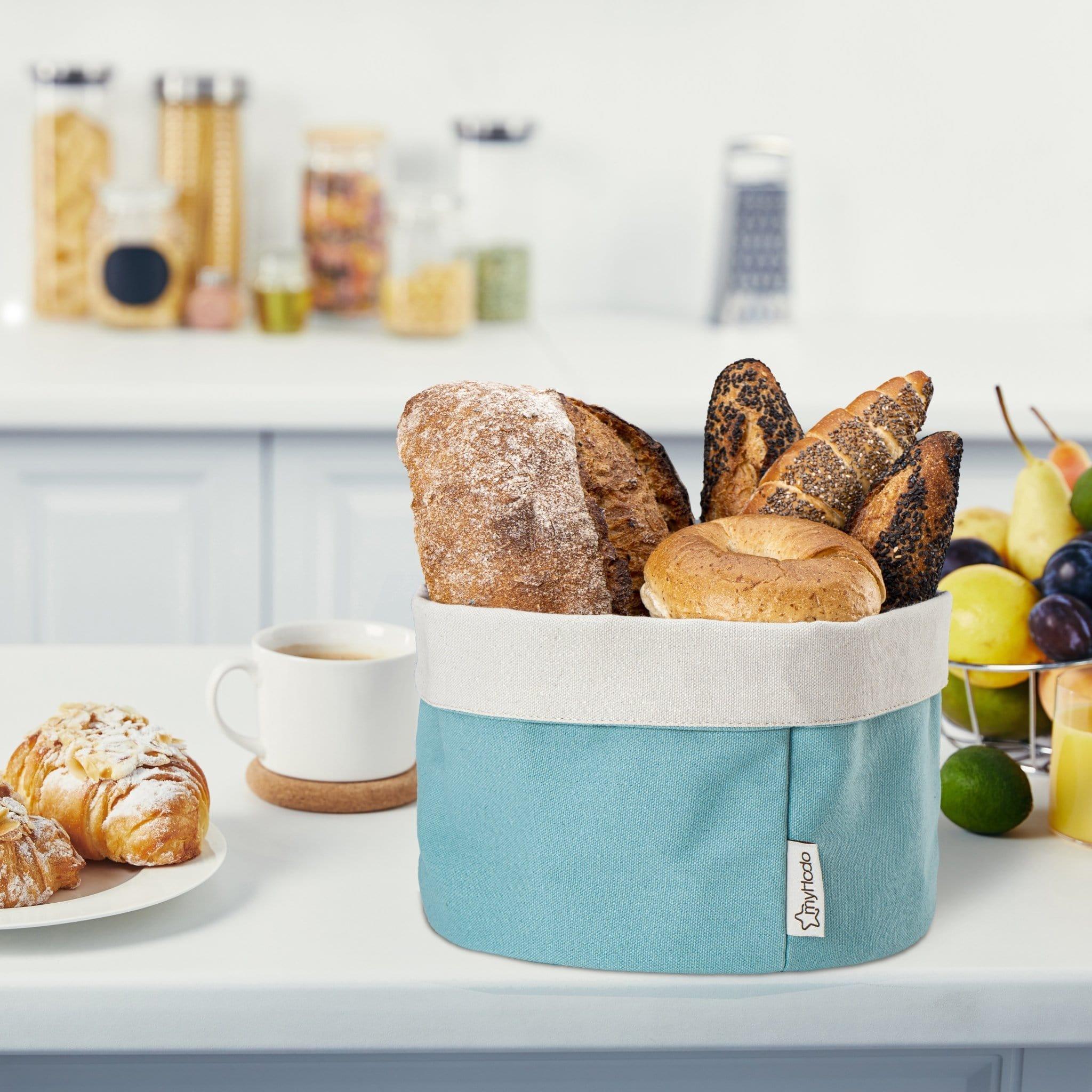 Körbchen Brötchenkorb aus 100% Baumwolle Blau (versch. Größen) myHodo