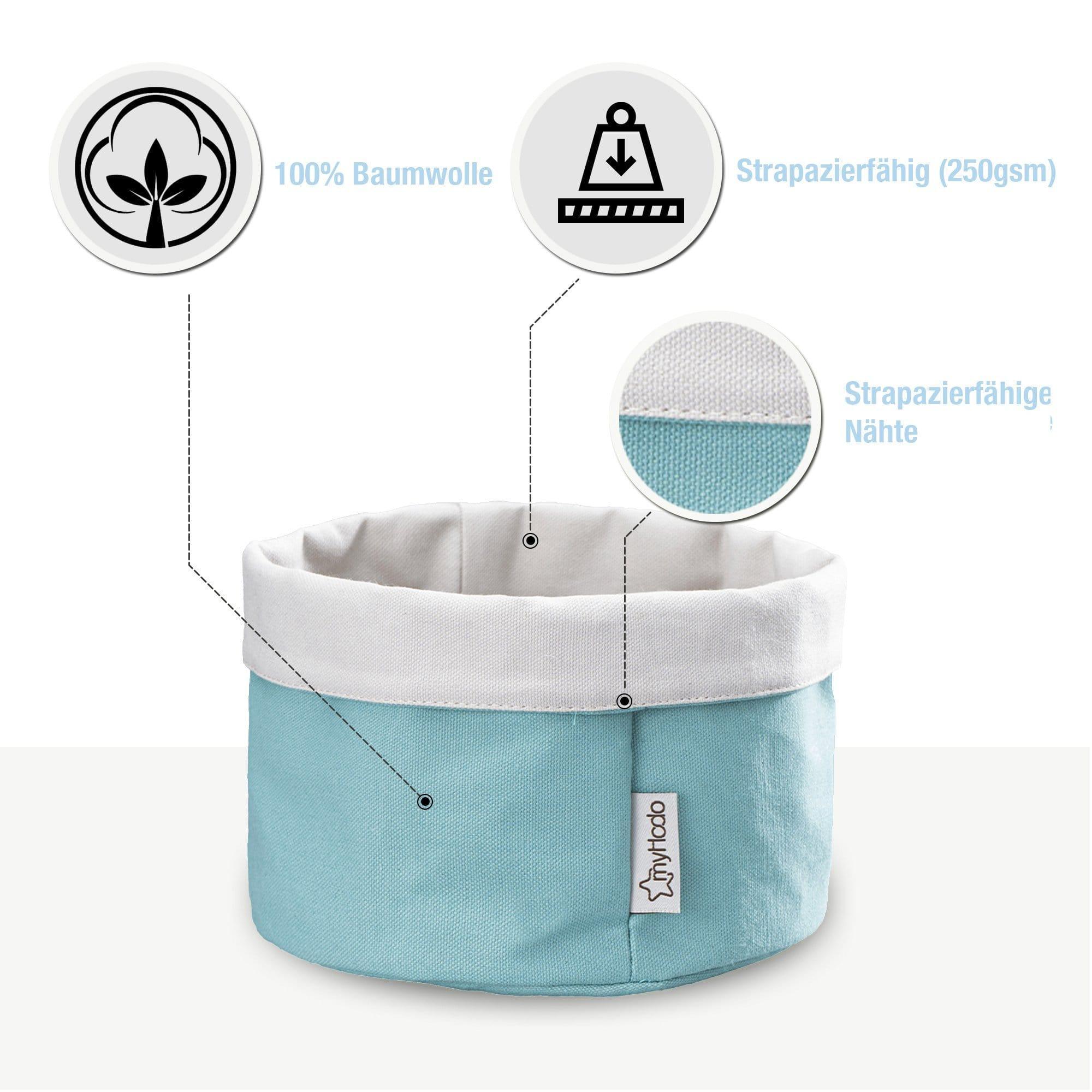 Körbchen Brötchenkorb aus 100% Baumwolle Blau (versch. Größen) myHodo