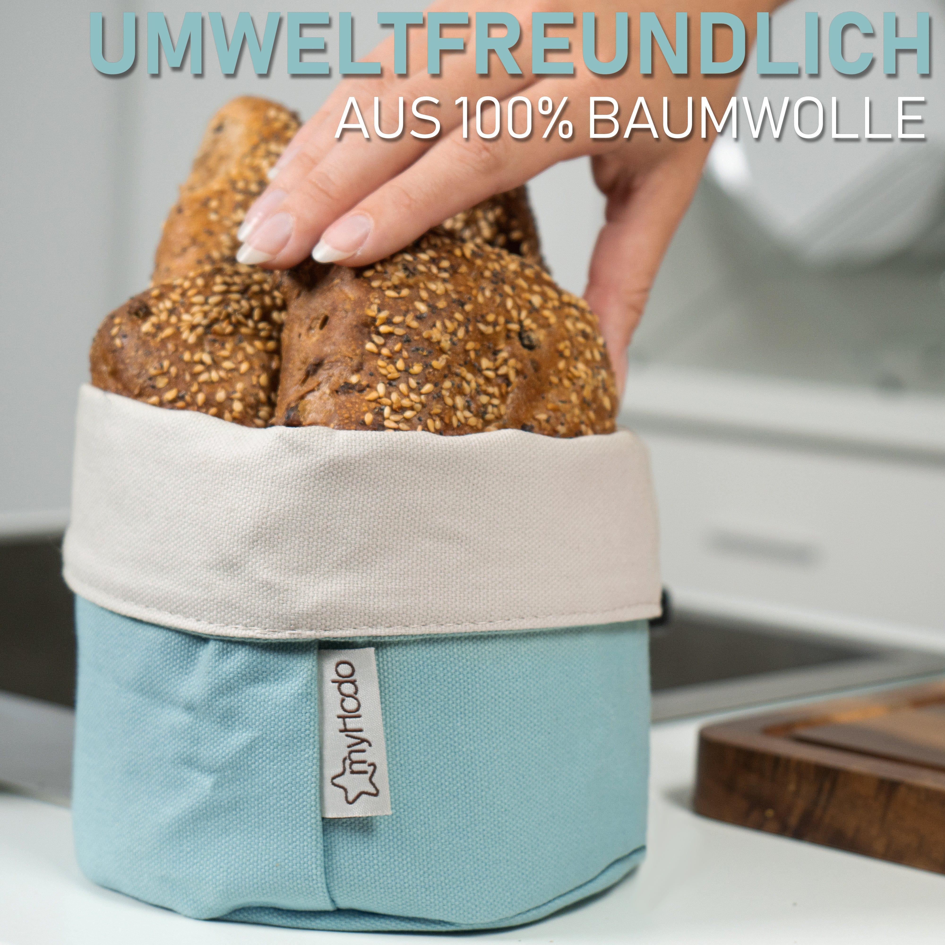 Körbchen Brötchenkorb aus 100% Baumwolle Blau (versch. Größen) myHodo