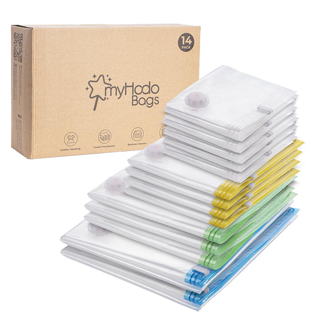 Vakuumbeutel myHodo Vakuumbeutel für Kleidung (14 Stück, versch. Größen, L-XL)