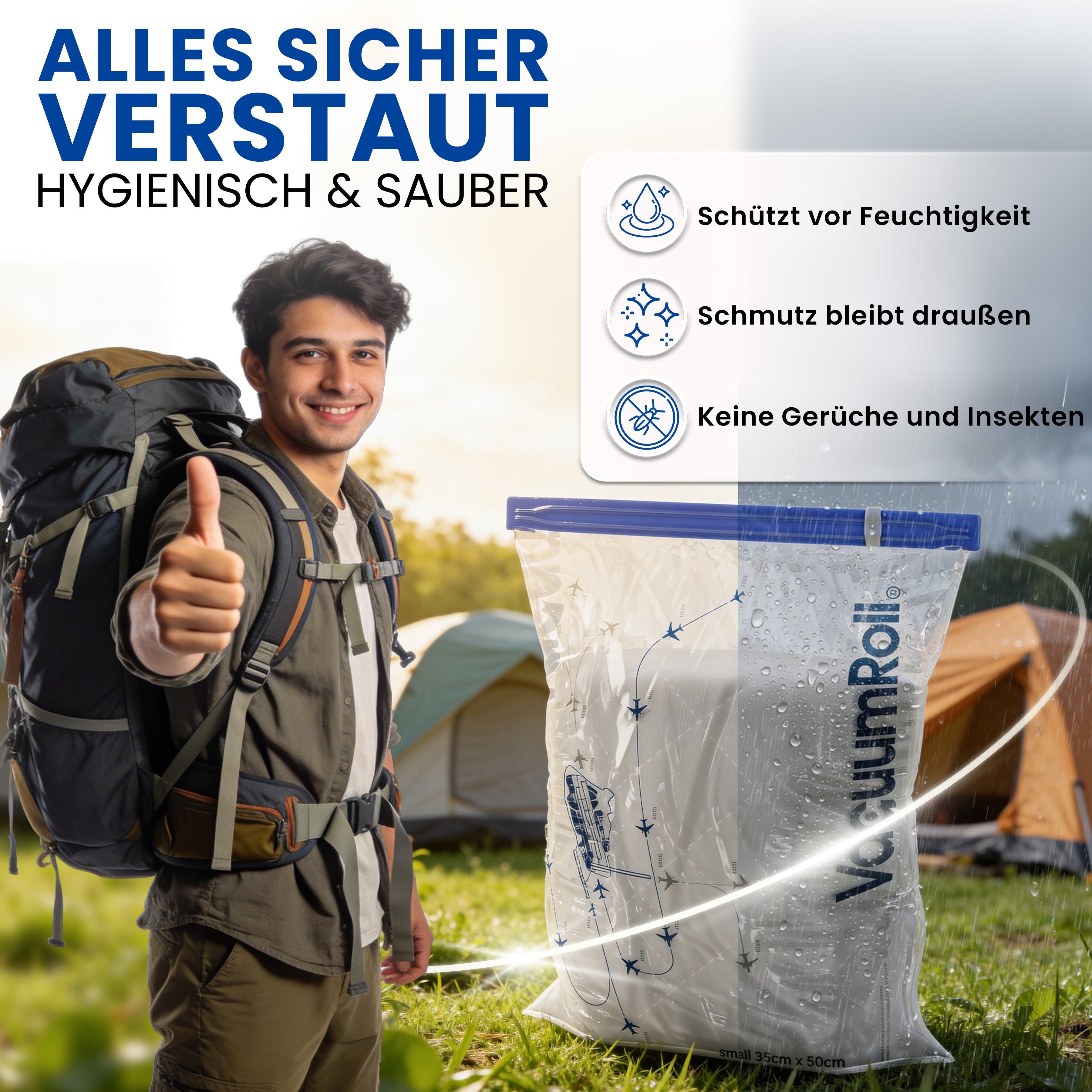 10er Set Vakuumbeutel für Reisen | 80% Platz sparen