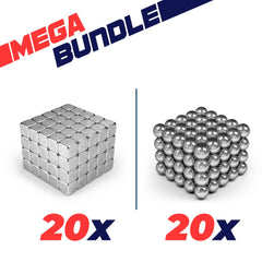 MEGA BUNDLE Neodymium magnetic balls & magnetic cubes 5mm - pack of 40 with 4000 magnets