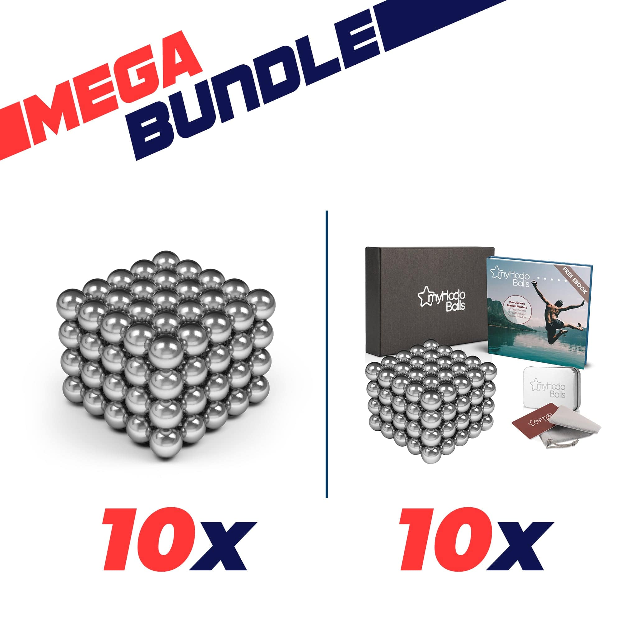 silberne Magnete myHodo Neodym Magnetkugeln 5mm Silber – 20er MEGA BUNDLE - 2000 Kugeln
