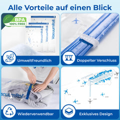 myHodo Reise Vakuumbeutel zum Rollen (14+1 Stk, versch. Größen)